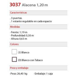 Alacena 1.20 mts. 3037 - Platinum