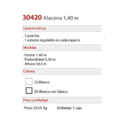 Alacena 1.40 mts. 3042 - Platinum