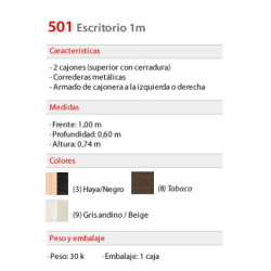 Escritorio 1.00m 501 - Platinum