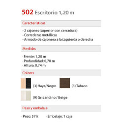 Escritorio 1.20m 502 - Platinum