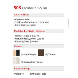 Escritorio 1.50m 503 - Platinum