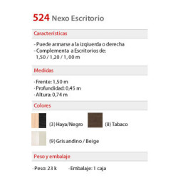 Escritorio Nexo 524 - Platinum