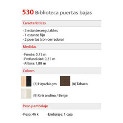 Biblioteca Puertas Bajas 530 - Platinum