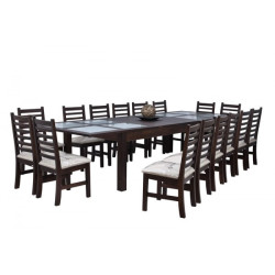 Mesa MONTECATINI Extensible 2.50m./3.00m./3.50m. x 1.25m. Con Vidrios Repartidos