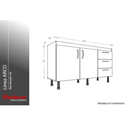 Bajo Mesada Arco 1.40 mts. - Ricchezze