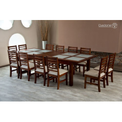 Mesa MONTECATINI Extensible 2.50m./3.00m./3.50m. x 1.25m. Con Vidrios Repartidos